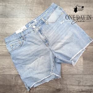 Seven7 Fray Hem Weekend Denim Shorts Size 14